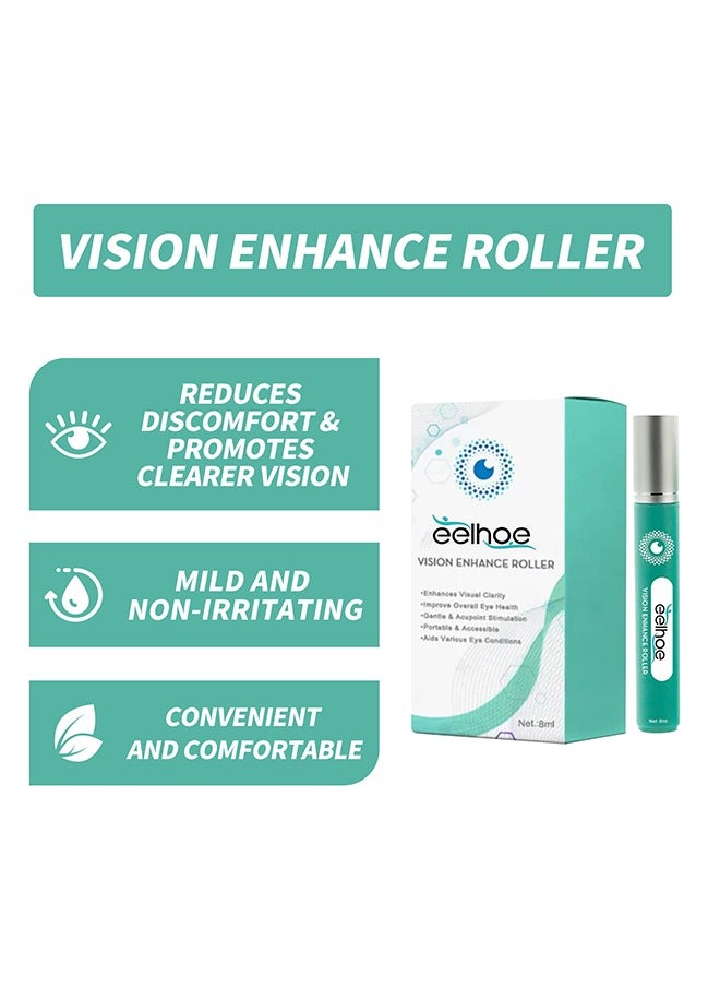EELHOE - Eyes Enhance Massage Roller 8ml, Relieve Eye Fatigue Enhance Eye Clarity for Dry Eyes, Unclear and Blurred Eyes - Image 1