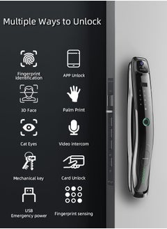 ALINK Smart Lock With Camera Palm Print Recognition Lock Wifi Video Intercom Lock Two Way Audio Fingerprint Door Lock Tuya App Remote Control Model M3l Mortise 6068  - Image 2