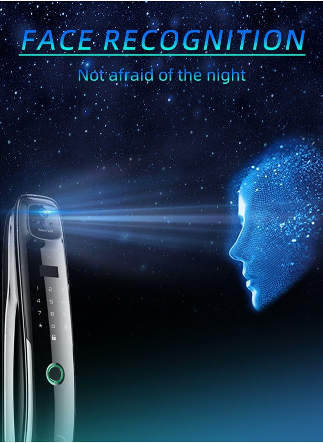 ALINK - Smart Lock With Camera Palm Print Recognition Lock Wifi Video Intercom Lock Two Way Audio Fingerprint Door Lock Tuya App Remote Control Model M3l Mortise 6068 - Image 1