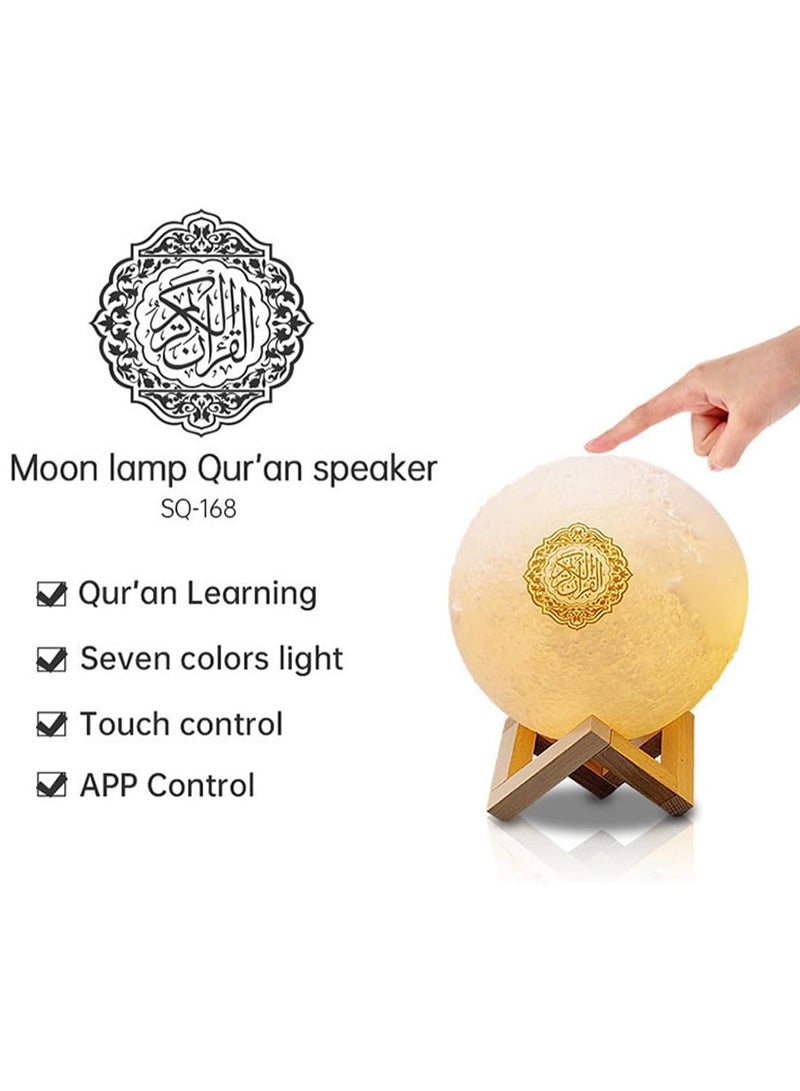 DubaiGallery Moon Light Quran Bluetooth Speaker, Translation of Verses into All Languages ​​with 7 Colors Lighting and Remote Control White - Image 4