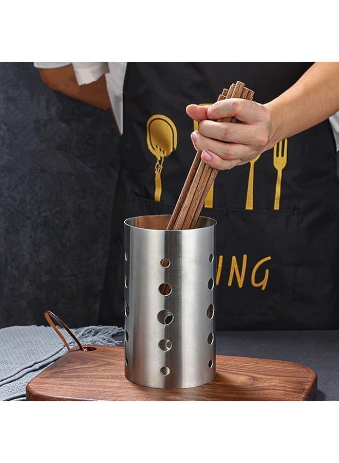 Stainless steel chopstick holder, cutlery drainer, kitchen cutlery organizer rack, fork and spoon storage rack, kitchen utensil drying rack - Image 5