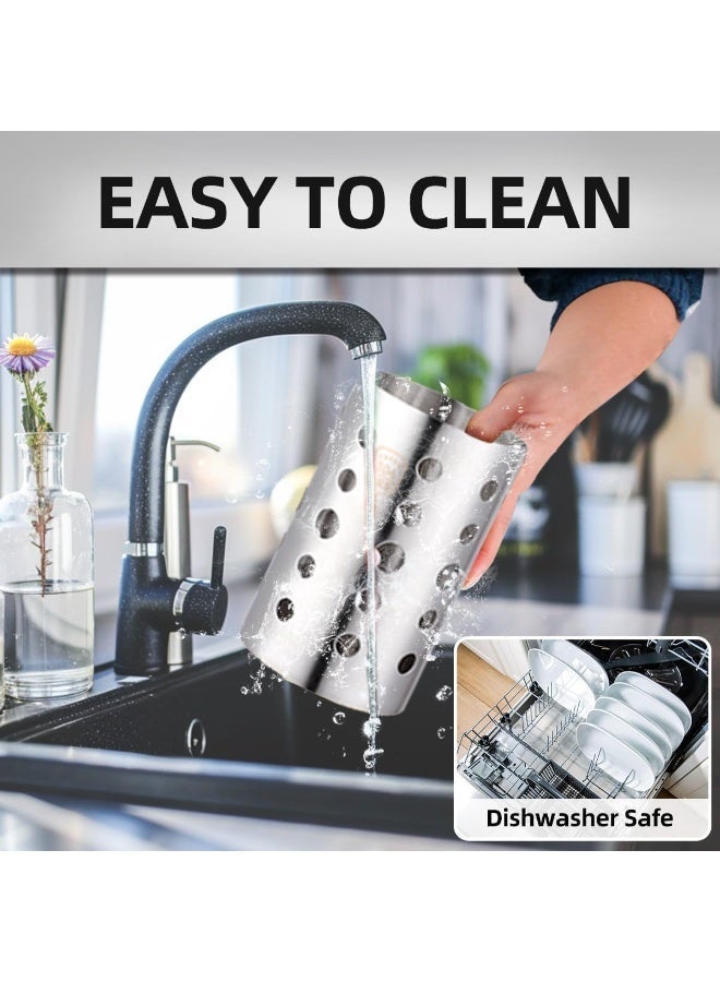 Stainless steel chopstick holder, cutlery drainer, kitchen cutlery organizer rack, fork and spoon storage rack, kitchen utensil drying rack - Image 4