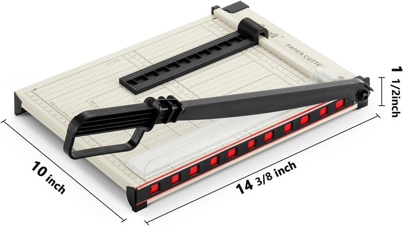 Ecraft 12" Guillotine Paper Cutter：Paper Trimmer Accurate Cutting with Safety Guard,15 Sheets Capacity,Magnetic Guide,Heavy Duty Metal Base, Perfect for Cardstock,Cardboard,Vinyl,Crafts & Photos - Image 2