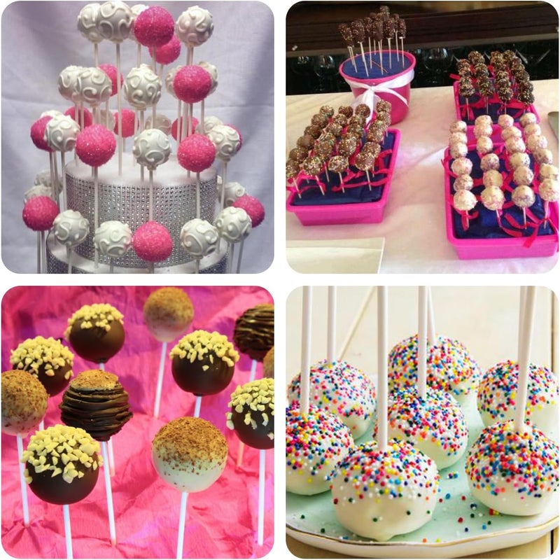 AENTGIU 900-PCS Cake Pop Sticks and Wrappers Kit, Including 300pcs 6-inch Paper Lollipop Sticks, 300pcs Parcel Bags, 300pcs Gold Twist Ties for Lollipop, Hard Candy, Chocolate, Marshmallows, and Fruit Skewers - Image 5