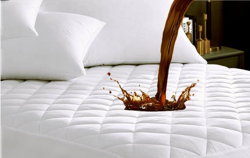 PLANETOID Quilted Waterproof Mattress Protector Double with Extra Deep Fitted Sheet protects against Anti Allergy perfect Breathable Mattress bed Protectors  Toppers Pad Cover 137 x 190  40cm