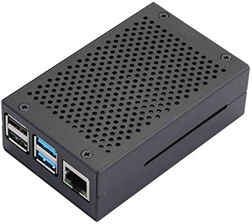 REES52 Raspberry Pi 4 Case RPI 4 Aluminum Case RPI 4B Metal Shell Black Enclosure for RPI 4 Model B (Black) - Image 1