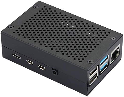 REES52 Raspberry Pi 4 Case RPI 4 Aluminum Case RPI 4B Metal Shell Black Enclosure for RPI 4 Model B (Black) - Image 2