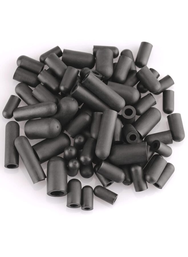 ٨٠ قطعة من أغطية خراطيم التفريغ، تشكيلة من الموصلات، ٦ أحجام، أغطية مطاطية سوداء، قطع غيار سيارات لسدادات تفريغ المكربن، وصلات تفريغ مشعب السحب. - Image 4