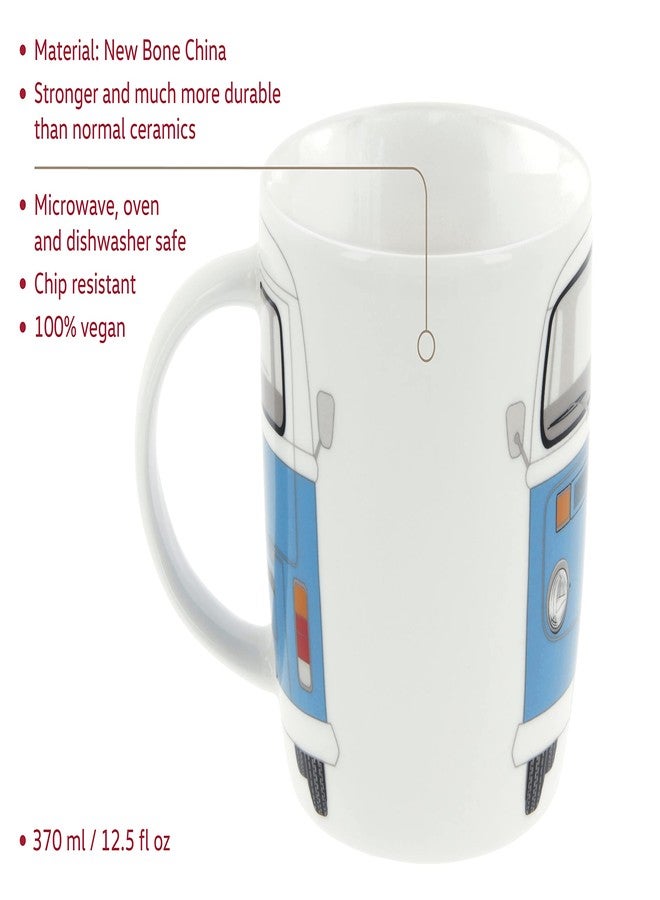 BRISA VW Collection - Volkswagen Large Ceramic Coffee-Tea-Cappuccino Mug Cup in T2 Bus Campervan Design (370 ml/12.5 fl oz) (Blue) - Image 2