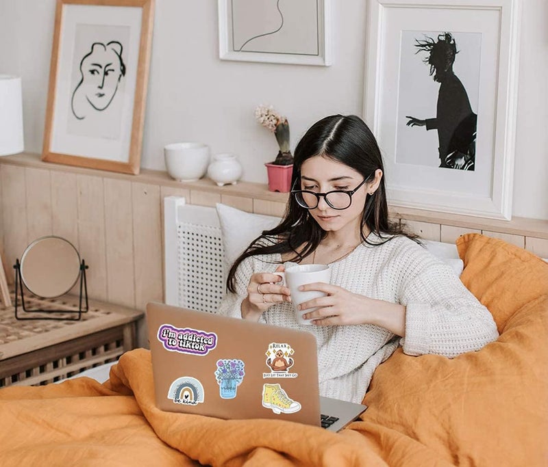ELECDON Cute Aesthetic Vinyl Stickers for Hydro Flask, Water Bottles, Laptops, Skateboards - 50 Pcs Waterproof Trendy Stickers - Teen Girl Gifts, Girl Stuff - Image 4