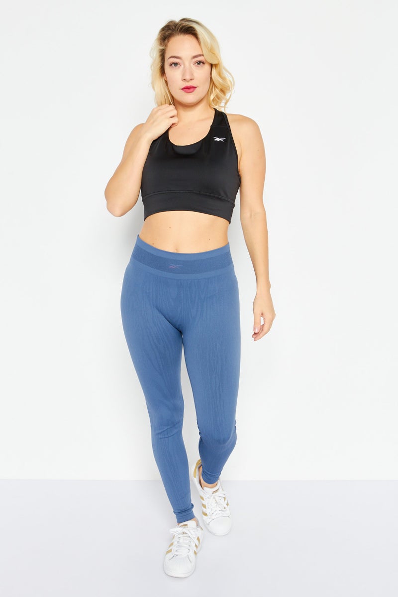 Reebok حمالة صدر رياضية للنساء بدون حشوة، سوداء - Image 2