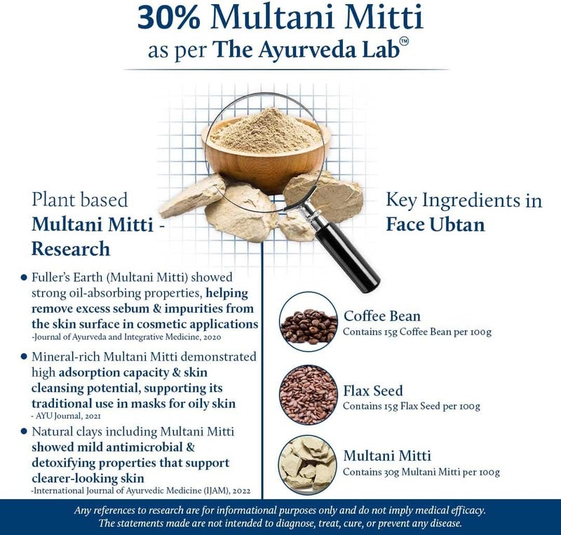 Blue Nectar Coffee Ubtan Powder with Plant Based Niacinamide for Tan Removal & Natural Exfoliation | Ayurvedic Detan Face Cleanser for Skin Brightening (100 gm, 11 Herbs) - Image 4