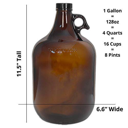 C-Store Packaging 1 Gallon (128oz) Amber Glass Jug With 38mm Cap - FBA - Image 2