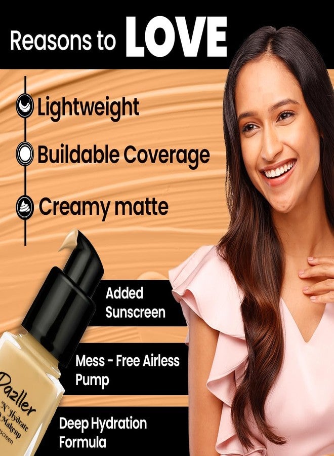 Dazller Face Combi Pack (Honey R31) : Moisturizing Liquid Makeup (Tinted Finish), 27mL + Face Powder (Soft Finish), 30g, Lightweight, with Added Sunscreen, Skin-Friendly Ingredients, Paraben-Free, 100% Vegan, Perfect Everyday Wear - Image 2