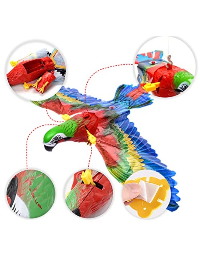 RESONIX Electronic Flying Bird Cat Toys - LED Light & Sound Flapping Bird Toy for Indoor Cats, Parrot & Eagle Designs, Hanging or Handheld Interactive Play (2 Pack) - Image 4