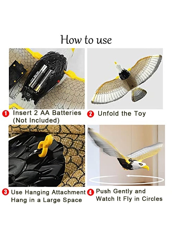 RESONIX Electronic Flying Bird Cat Toys - LED Light & Sound Flapping Bird Toy for Indoor Cats, Parrot & Eagle Designs, Hanging or Handheld Interactive Play (2 Pack) - Image 3