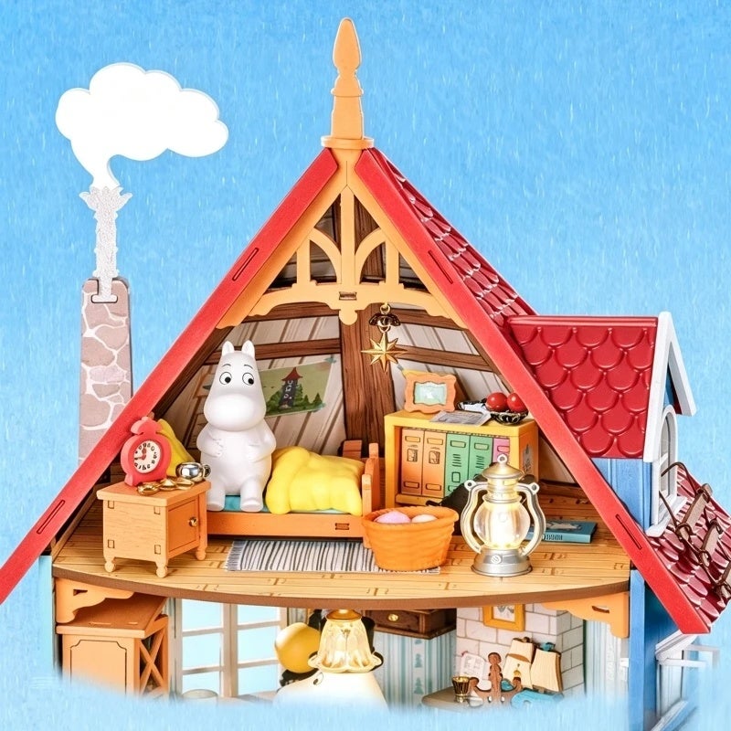 رولايف بيت دمى Officially Licensed Rolife Moomin House DIY Miniature Dollhouse, Tenon Assembly Giant Model Kit, Creative Birthday Gift, DA011 0061863 - Image 5