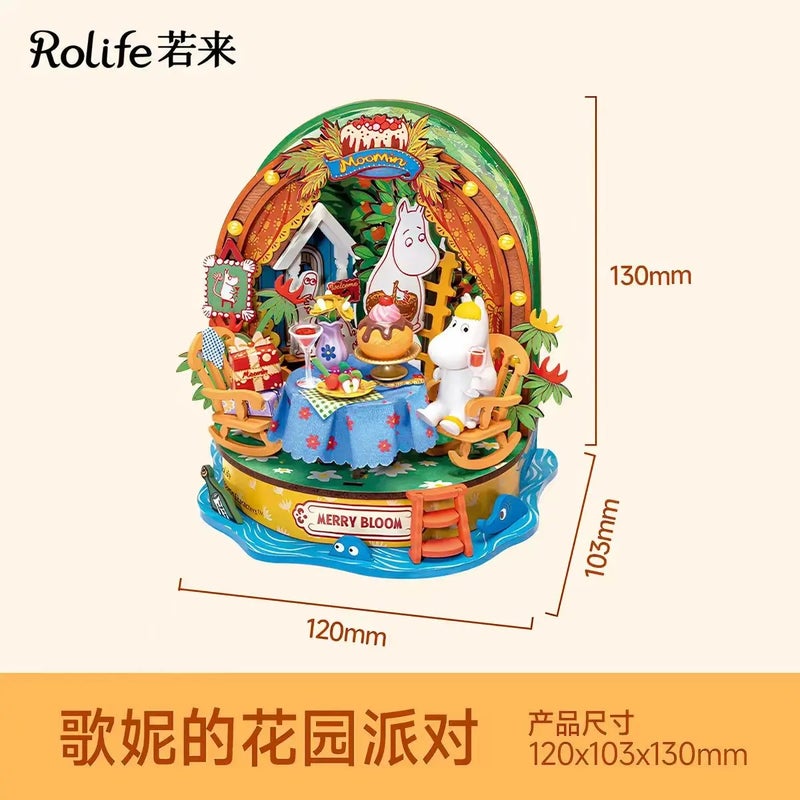 رولايف بيت دمى Officially Licensed Rolife Moomin House DIY Miniature Dollhouse, Tenon Assembly Giant Model Kit, Creative Birthday Gift, DA011 0061863 - Image 1