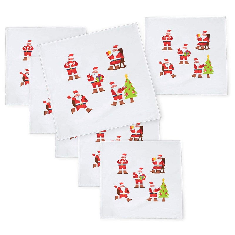 Khakee 6 Pcs Christmas Theme Tafta Silk Table Napkins 10x 10 for Xmas Decoration Christmas OrnamentsChristmas Gift npxmas220P - Image 1