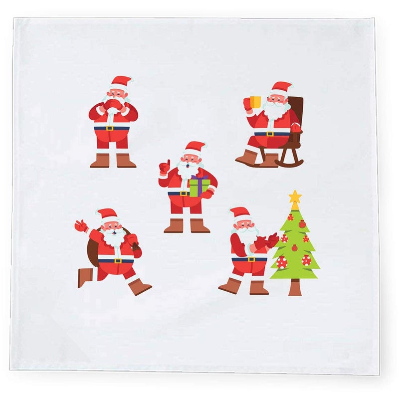 Khakee 6 Pcs Christmas Theme Tafta Silk Table Napkins 10x 10 for Xmas Decoration Christmas OrnamentsChristmas Gift npxmas220P - Image 2