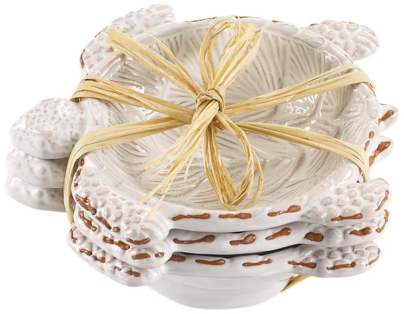 Mud Pie Turtle Shaped Ceramic Dip Bowls, Mini, Set of 3 - Image 1