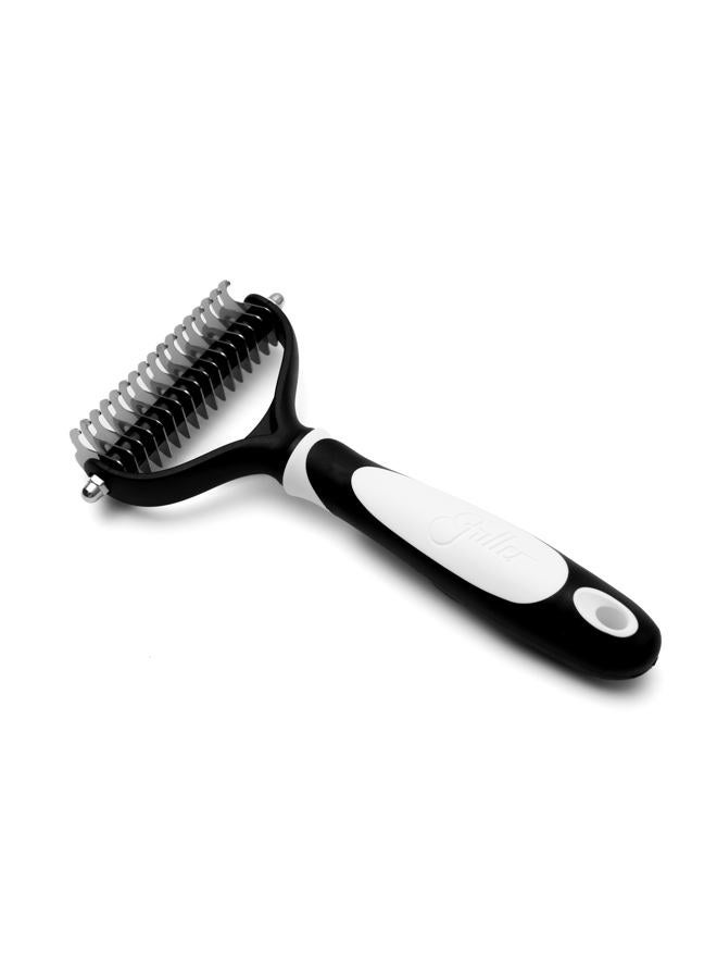 fuller brush Dual-Head Dematting Pet Comb - Stainless Steel Teeth with Slightly Sharp Edges - 7 Narrow-Gap & 9 Wider-Gap on Other Side - Use to Remove Stubborn Fur & For Grooming Dogs & Cats - Image 1