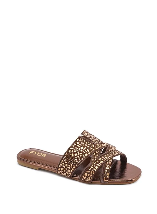 FYOR Stylish Multi-Geometric Burst Flat Sandal MY 403