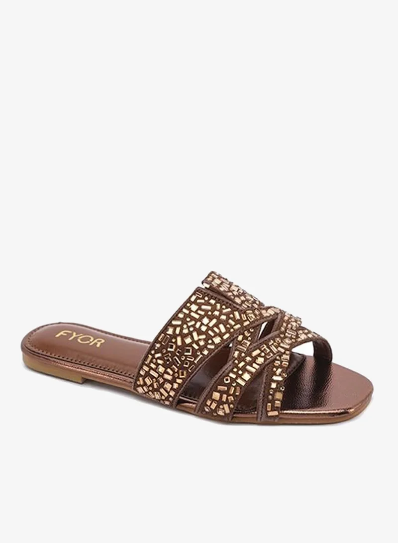 فايور Stylish Multi-Geometric Burst Flat Sandal MY 403