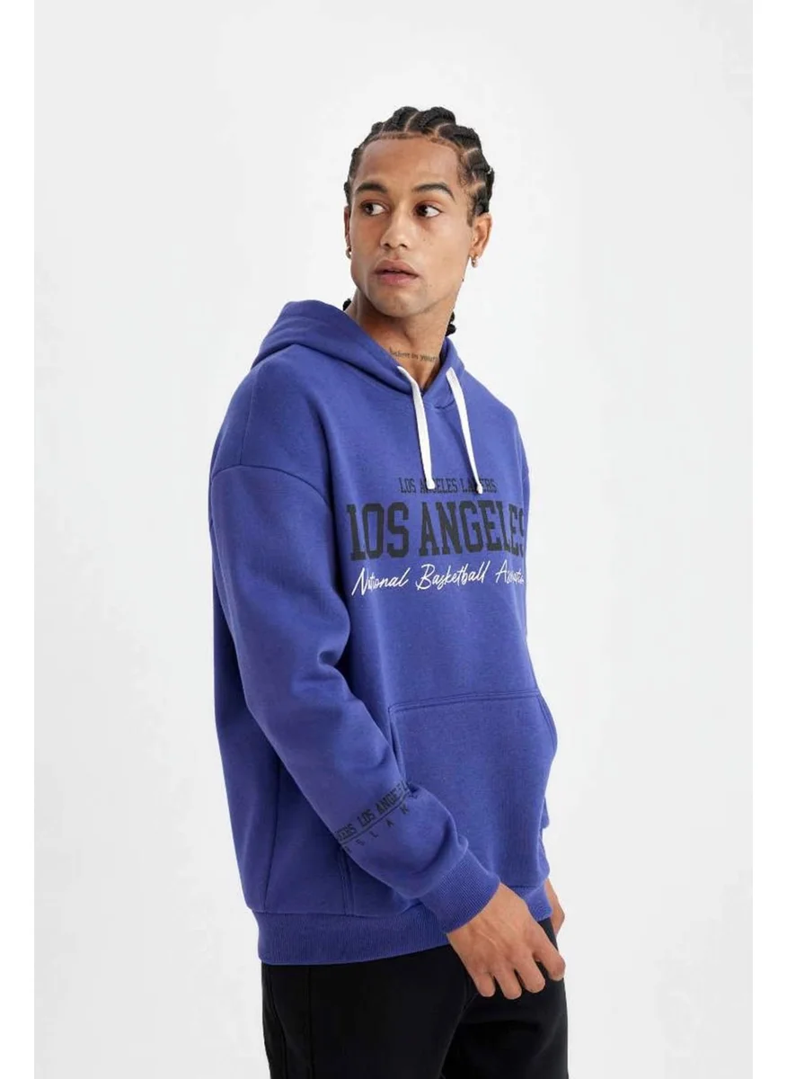 ديفاكتو Fit NBA Los Angeles Lakers Oversize Wide Pattern Crew Neck Thick Sweatshirt C9255AX24AU