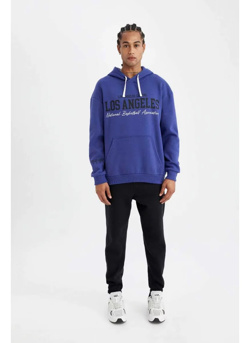 ديفاكتو Fit NBA Los Angeles Lakers Oversize Wide Pattern Crew Neck Thick Sweatshirt C9255AX24AU