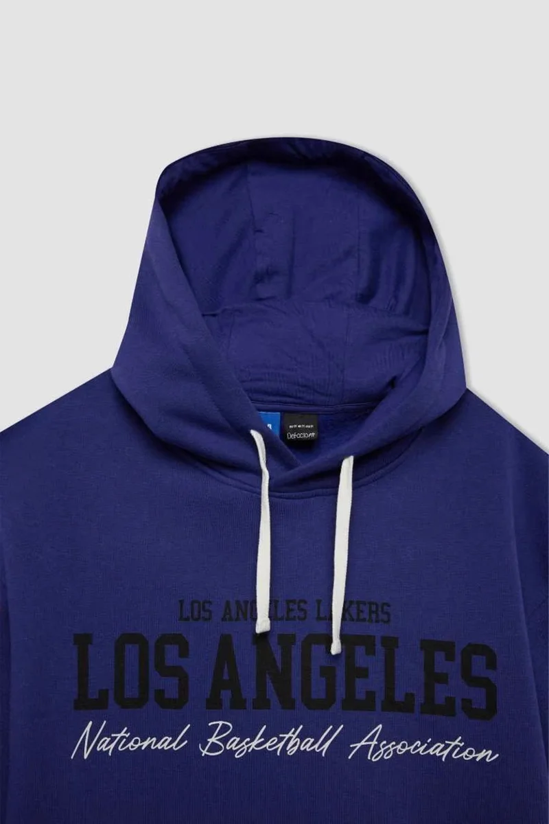 DeFacto Fit NBA Los Angeles Lakers Oversize Wide Pattern Crew Neck Thick Sweatshirt C9255AX24AU