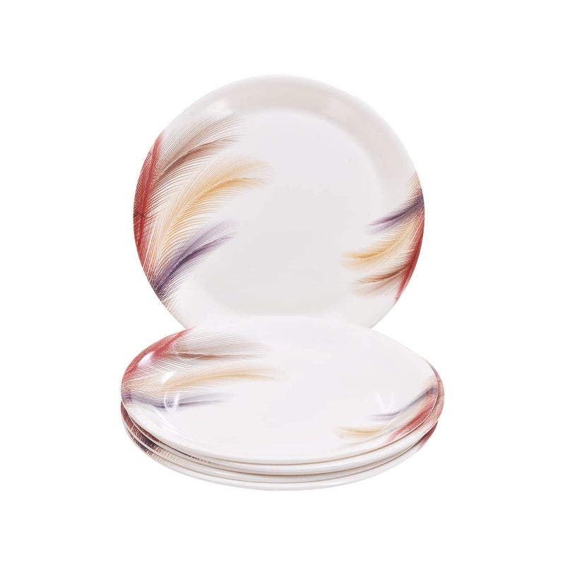DRIZLING DRIZLING 11 Inch Beautiful Feather Design Melamine Plates for Lunch Dinner and Breakfast Attractive Serving Party Plates Set of6 - Image 4