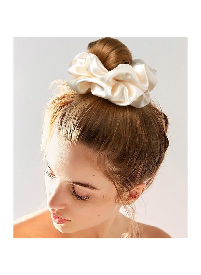 CEELGON Large Silk Satin Scrunchies for Women Big Scrunchies Jumbo Satin Hair Ties Oversized Hair Scrunchies for Thick Curly Hair Pack of 6 (Pink,Champagne,Ivory,Gold) - Image 3