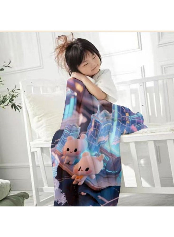 عام بطانية رقيقة من الفانيلا الكرتونية للأطفال والرضع (دافئة ومريحة، ومناسبة للنوم والألعاب) 70 سم * 100 سم - Image 2