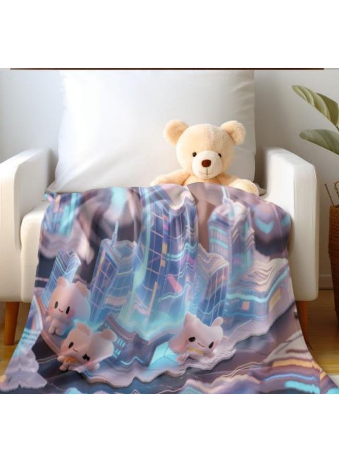 عام بطانية رقيقة من الفانيلا الكرتونية للأطفال والرضع (دافئة ومريحة، ومناسبة للنوم والألعاب) 70 سم * 100 سم - Image 4