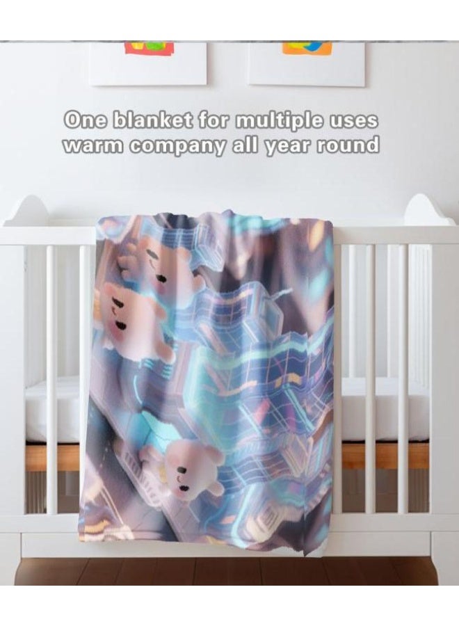 عام بطانية رقيقة من الفانيلا الكرتونية للأطفال والرضع (دافئة ومريحة، ومناسبة للنوم والألعاب) 70 سم * 100 سم - Image 5