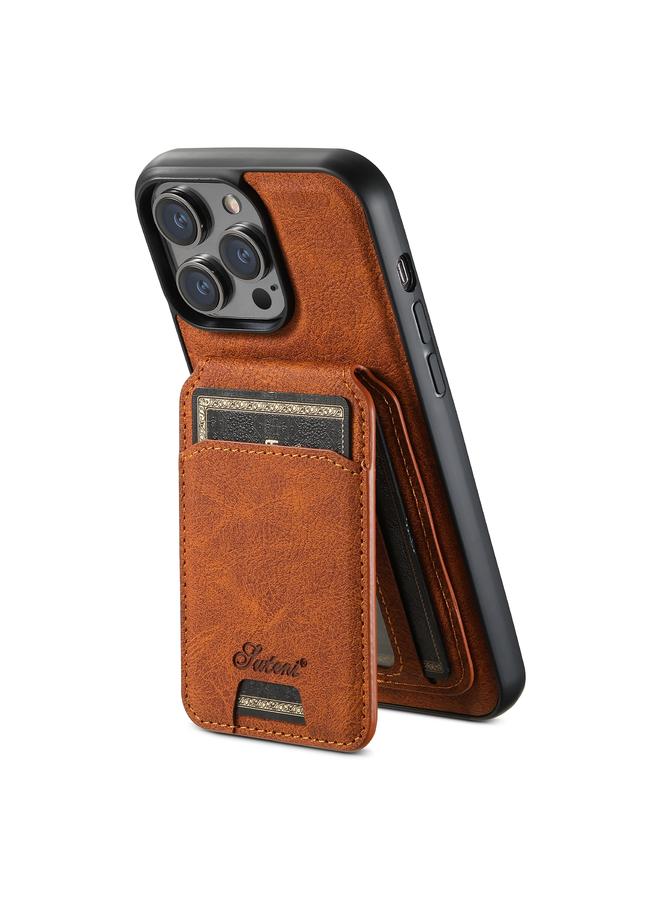 Suteni Case For iPhone 14 Pro Max H16 Litchi Texture Leather Detachable Wallet Back Phone Case - Image 3