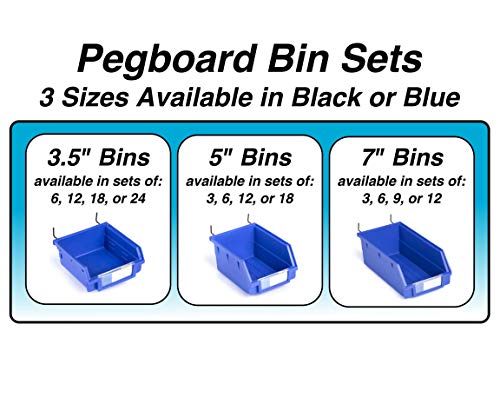 Right Arrange Pegboard Bins 24 Pack, Black - Hooks to Any Peg Board - Organize Hardware, Accessories, Attachments, Workbench, Garage Storage, Craft Room, Tool Shed, Hobby Supplies, Small Parts - Image 5