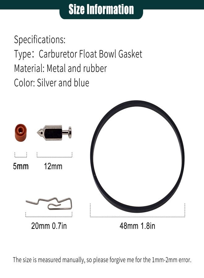 OXCANO 6PCS 631021 Carburetor Needle Seat Bowl Gasket Rebuild Repair Kit Compatible with Tecumseh 631021 631021B 631021A V40 V50 V60 VM80 H30 - Image 2