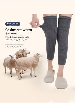 Jourvent Unisex Winter Warm Thicken Cashmere Wool Knee Brace Support Pads Leg Warmers Thin Knee Sleeves for Men and Women Sports and Daily Wear (Dark Grey)  - Image 2