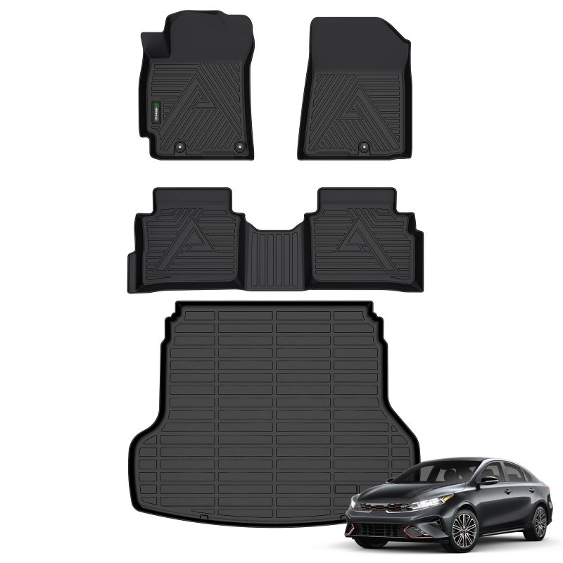 ANBINGO Floor Mats Cargo Liner for Kia Forte 20192024Custom for Forte S EX FE LX LXS GT GTLine 3D All Weather Car Floor Liners for Forte Full Set