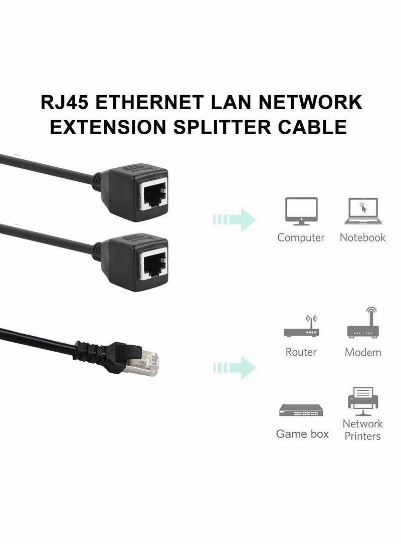 واي آند دي RJ45 Ethernet Splitter Cable, LAN Network Port Connector Adapter 1 Male to 2 Female Y Tape Cable for Cat5 Cat6 Cat7  - Image 5