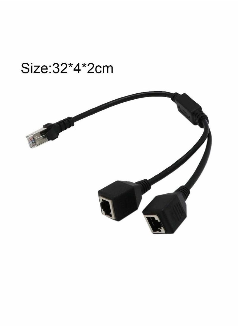 واي آند دي - RJ45 Ethernet Splitter Cable, LAN Network Port Connector Adapter 1 Male to 2 Female Y Tape Cable for Cat5 Cat6 Cat7 - Image 1