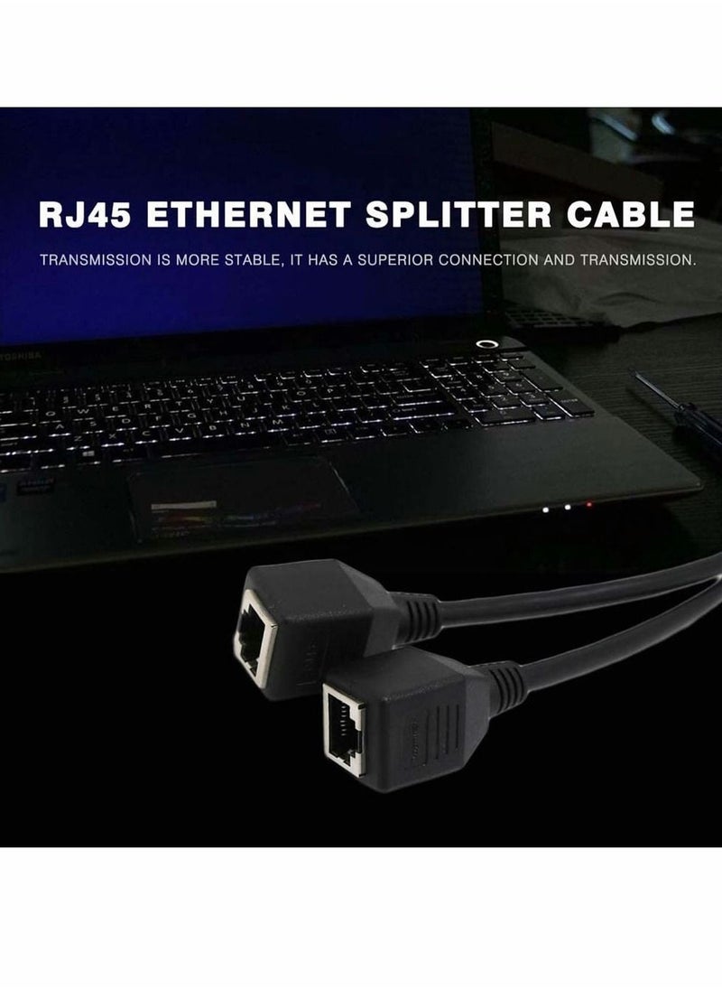 واي آند دي - RJ45 Ethernet Splitter Cable, LAN Network Port Connector Adapter 1 Male to 2 Female Y Tape Cable for Cat5 Cat6 Cat7 - Image 1