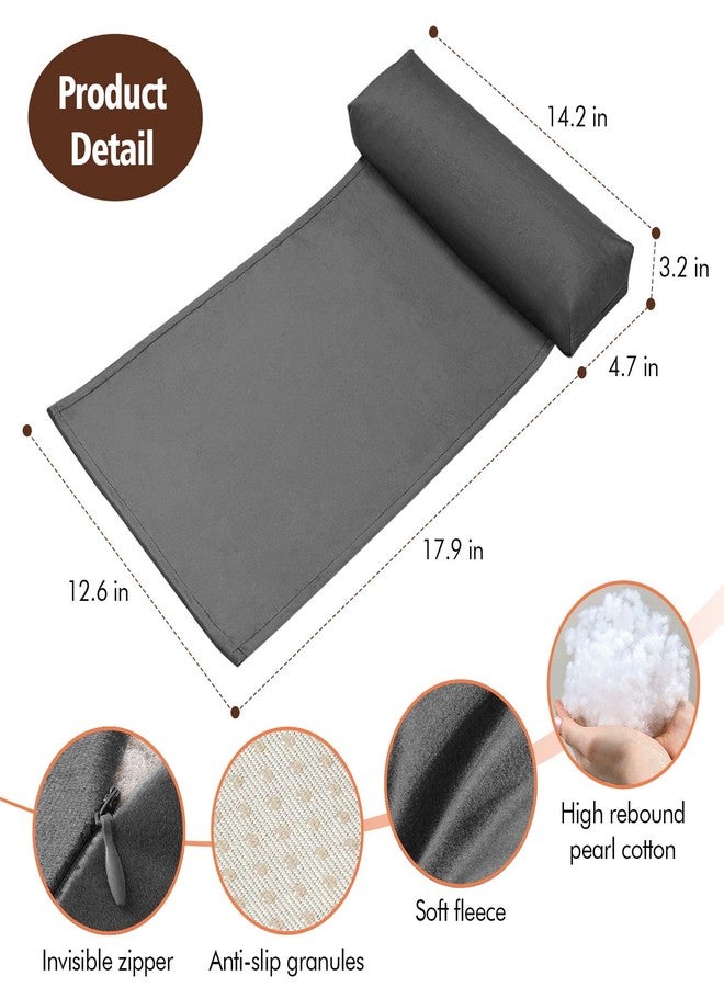 WdFour Velvet Neck & Head Pillow for Recliner Chair, Small Ergonomic Cervical Support Pillow for Home, Office and Travel, Non-Slip Cushion for Tension Relief & Shoulder Comfort (Dark Gray) - Image 3