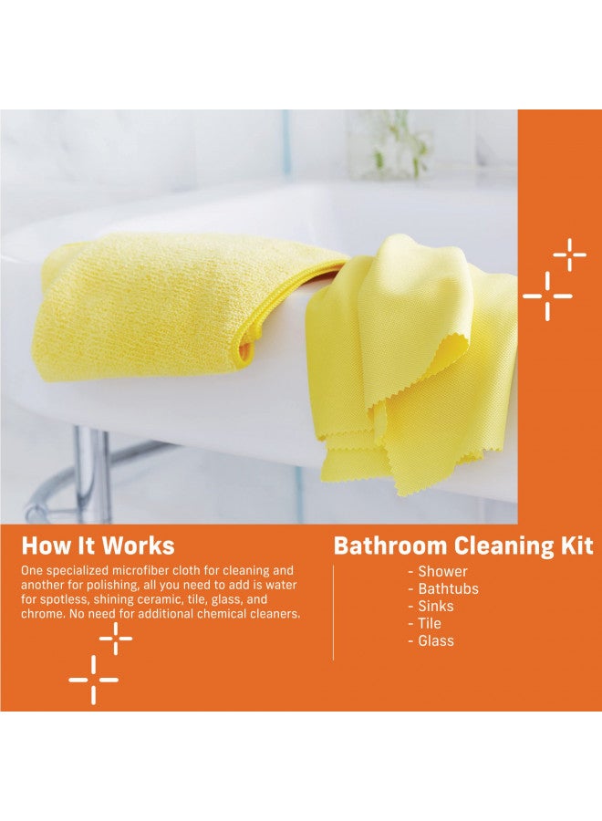 E-Cloth Bathroom Cleaning Kit, Premium Microfiber Cleaning Cloth, Ideal Bathroom, Shower and Bathtub Cleaner, Washable and Reusable, 100 Wash Guarantee - Image 2