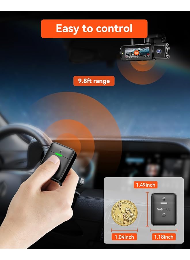 Vantrue Remote Control With Event Locking, Snapshot, Audio On/Off Function, 9.8Ft Range For E1, E2, E3, N4 Pro, N5, S1 Pro Dash Cam - Image 3