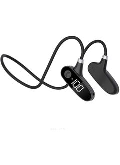 B Conduction Headphs, Bluetooth 5.2 OpenEar Sports Earphs with  Display, IPX5 Waterproof Wireless Earbuds for Workout, Running, Gym, Hiking, Driving, Cycling Black
