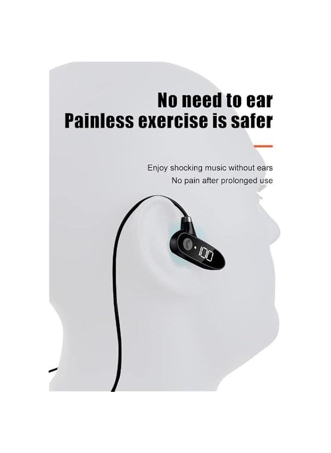 MOXO - B Conduction Headphs, Bluetooth 5.2 OpenEar Sports Earphs with  Display, IPX5 Waterproof Wireless Earbuds for Workout, Running, Gym, Hiking, Driving, Cycling Black - Image 1