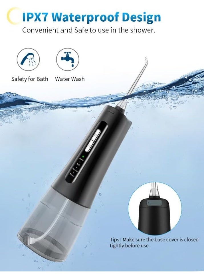 Zikra Water Dental Flosser, Teeth Pick Portable Cordless Oral Irrigator 300ML Rechargeable Irrigation Cleaner IPX7 Waterproof Water Flosser 4 Modes 8 Jet Tips Water Dental Picks for Teeth Cleaning - Image 3